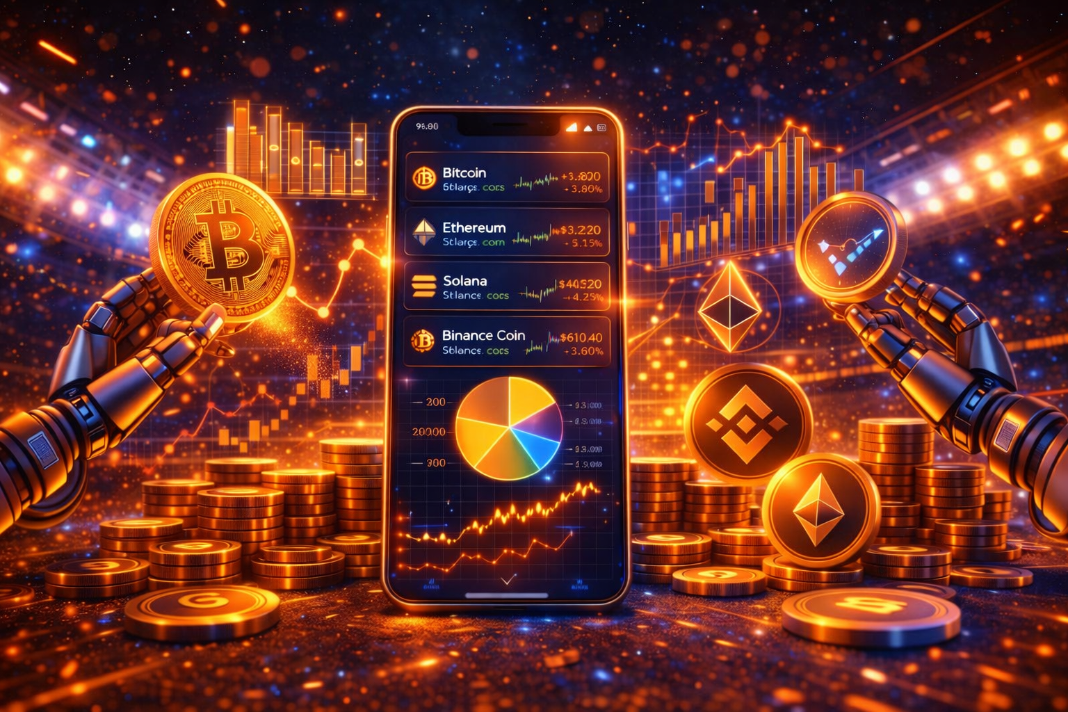 Portfolio analytics board with performance metrics